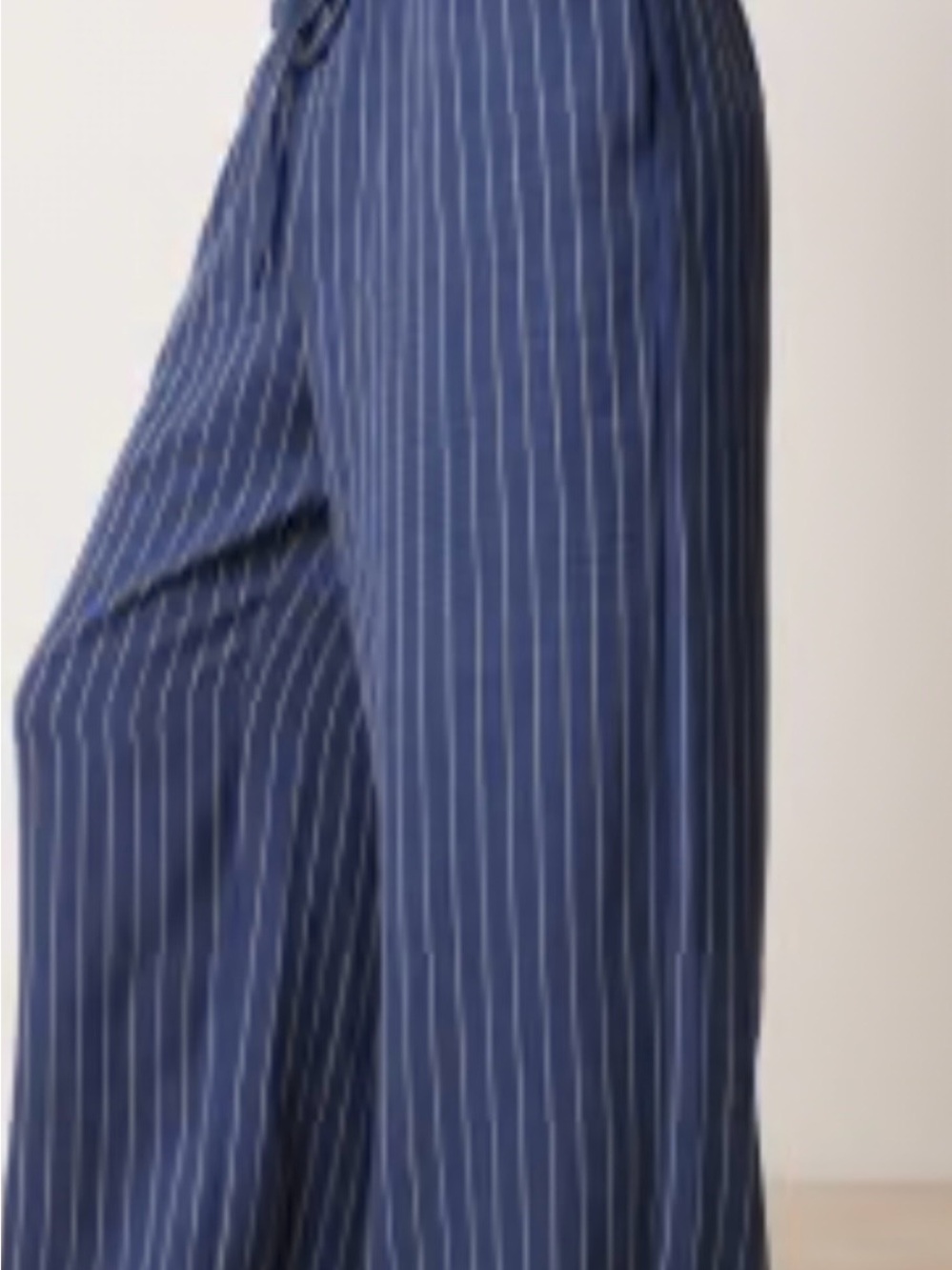 American Eagle Outfitters Navy Pinstripe Wide-Leg Pants